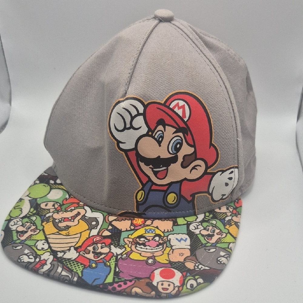 Nintendo Kids Cap - Gray with Multicolor Characters